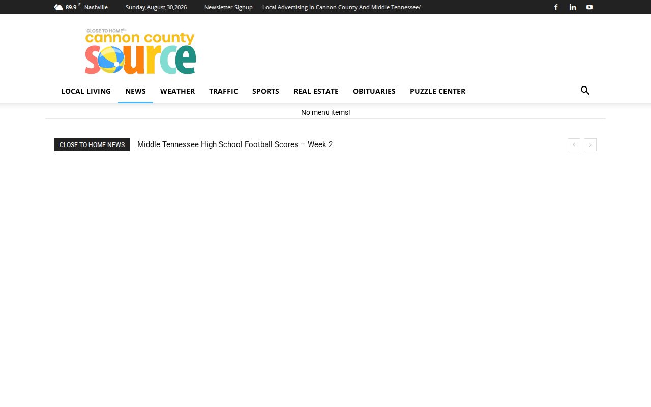 Cannon County Source local news page for Cannon County reporting