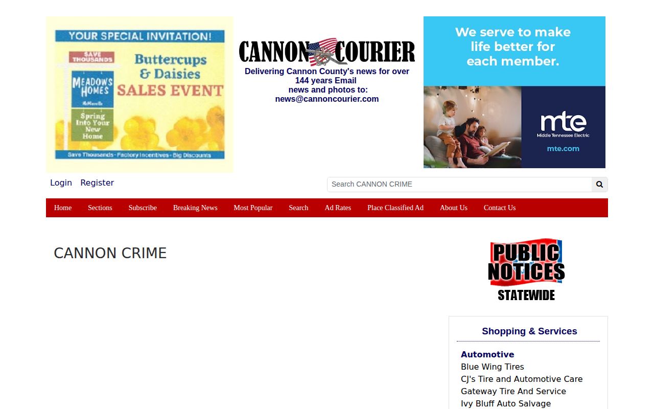 Cannon Courier CANNON CRIME local news section